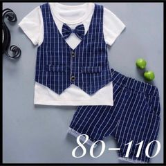 半袖スーツ上下セット  男の子 結婚式 誕生日 入園式80 90 100 110