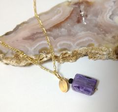 （再販）New！ 14Kgf　チャロアイト　ネックレスチャーム　ネックレストップ
