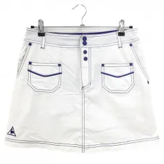 ★SALE価格★【美品】ルコック スカート 白×ネイビー ステッチ 内側インナーパンツ レディース 13 ゴルフウェア le coq sportif