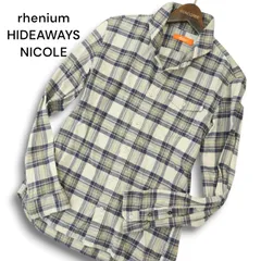 rhenium HIDEAWAYS NICOLE ハイダウェイ ニコル 秋冬★ 長袖 ワーク ボタンダウン チェック ネル シャツ Sz.46 メンズ