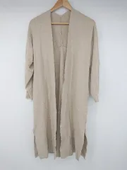 ◇ green label relaxing シンプル 無地 ロング 長袖 ニット カーディガン ベージュ系 レディース P  【1308160081020】