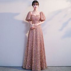 カラードレス パーティードレス ロングドレス  キラキラ 演奏会用 結婚式 ワンピース レディース ドレス お呼ばれ フォーマルドレス  大人 ピアノ 発表会  マキシ丈 20代30代40代  成人式 