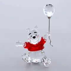 【中古】 SWAROVSKI （スワロフスキー） ｸﾘｽﾀﾙ くまのﾌﾟｰさん 雑貨 ディズニー 廃盤 フィギュア インテリア CRYSTAL steal スチール ｸﾘｱ レッド 905768 used:Aのサムネイル