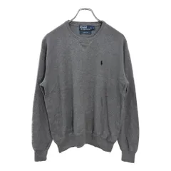 Polo by Ralph Lauren ポロ ラルフローレン ワンポイントロゴ コットン ニット セーター グレー(メンズ S)中古 古着 U7485