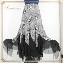 社交ダンス 衣装 スタンダード スカート レッスンウェア 女性用 レディース オールシーズン 黒 白 ブラック系 ホワイト系 グレイ系 ヒョウ柄 ゼブラ柄 アニマル柄 おしゃれ スタイリッシュ ダンスウェア フレアスカート 複数柄 デザインスカート 柔らかい