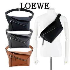 ロエベ バッグ ボディバッグ LOEWE PUZZLE EDGE SMALL BUMBAG B510SEBX02 ブラック ダークグレー タン パズル バムバッグ スモール アナグラム ロゴ ボディー