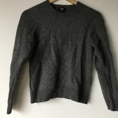 ユニクロ ラムクルーネックセーター メンズ M グレー 2741202510140027