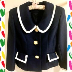 可愛いお花ボタンのジャケット💓エリ&フラップ取り外し可能　入園式＊入学式