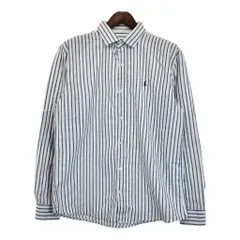 Polo by Ralph Lauren ポロ ラルフローレン 長袖シャツ 大きいサイズ ストライプ ホワイト (メンズ XXL) 中古 古着 T3897
