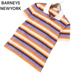 BARNEYS NEWYORK バーニーズ ニューヨーク 春夏★ ボーダー 半袖 ポロシャツ Sz.L メンズ 日本製のサムネイル