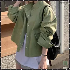 スタンドカラージャケット韓国風ジャンパー ジップジャケット レディース きれいめ ブルゾンジャンパー おしゃれ ライトアウター春秋 マウンテンパーカー 軽アウター ドロップショルダー オルチャン羽織もの カジュアルトップス