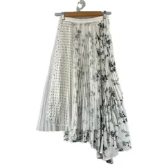 極美品 MERCURYDUO マーキュリーデュオ フローラル オールシーズン スカート ポリエステル ホワイト レディース F チュールプリーツスカート【古着】【中古】【送料無料】