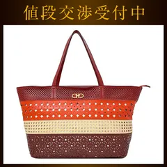 サルヴァトーレ フェラガモ トートバッグ レッド ベージュ オレンジ