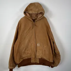 古着 カーハート Carhartt USA製 ダック アクティブジャケット 　USA製 パーカー オーバーサイズ 4XL  ベージュ メンズ