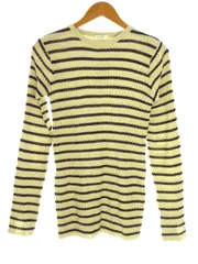 フリークスストア FREAKS STORE タックリブクルーネックプルオーバー ニット ボーダー ベージュ トップス