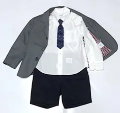 早い者勝ち！【４点セット】THOM BROWNE トムブラウン ファミリア キッズ 6才 ジャケット＆シャツ＆パンツ＆ネクタイ フォーマル 卒業 卒園 入学 冠婚葬祭　2A48