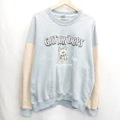 ◇ ⊇ HOOK フック 長袖 トレーナー スウェット サイズM ブルーグレー ベージュ メンズ E  【1502060045247】