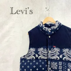 Levi's リーバイス Western Super Puffer Vest PC9-A5634-0001 ダウンベスト アウター ペイズリー柄 M ネイビー  メンズ ファッションのサムネイル