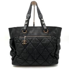 CHANEL　シャネル　パリビアリッツGM　ブラック　トートバッグ　ココマーク　チャーム　レディース　メンズ