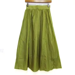 スローブイエナ ロングスカート ボトムス ギャザー フレア 日本製 レディース 36サイズ 黄緑 SLOBE IENA 【中古】