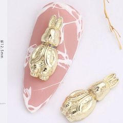 ネイルパーツ うさぎ かわいい ゴールド アニマル デコパーツ ネイル 可愛い