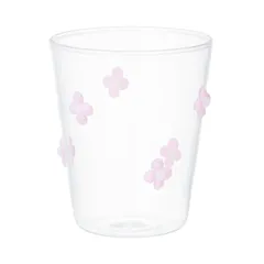 Francfranc フランフラン フラワーガラスタンブラー ピンク グラス コップ 新生活 引越し