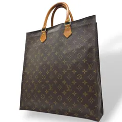 LOUIS VUITTON ルイヴィトン モノグラム サックプラ トートバッグ ハンドバッグ ショッピングバッグ M51140 茶 ブラウン ゴールド金具 PVC レザー 手提げ メンズ レディース E