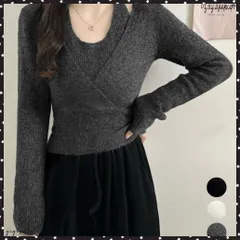 レイヤードニットトップス ホルターネック ニットウェア レディース カシュクール ニットソー 大人カジュアルプルオーバー ニットインナー おしゃれ長袖タイトニット 普段着ニット韓国風 着やせトップス秋冬 無地ニット通勤女性