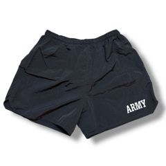 ARMY 短パン　ショートパンツ　海パン　ストリート　シルバーラメ　ロゴ　古着　隠しポケット付き　ナイロン USA製アメリカ軍