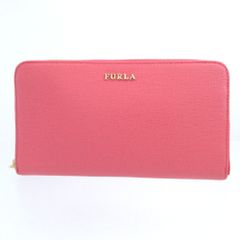 未使用 フルラ レザー ピンク ラウンドファスナー長財布 財布 1704 FURLA