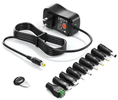 12V 9V マルチ電圧 7.5V AC アダプター アダプター 3~12Vスピーカー 6V USB/USBCタブレット LEDストリップ 5V 無線ルータ 4.5V DVDプレーヤ 電源 3V アダプター 3A 汎用 36W 36W タイプC Outtag