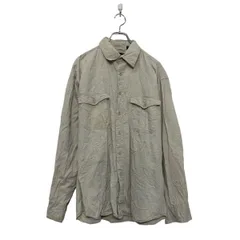 FADED GLORY長袖 無地 シャツ ベージュ L ポケット 古着卸 アメリカ仕入 a607-6795