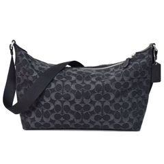 コーチ メンズ バッグ COACH デニム レザー シグネチャー ロゴ フィン クロスボディ 斜め掛け ショルダーバッグ ブラック CAJ86