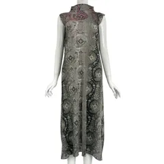 新品同様 ISSEY MIYAKE イッセイミヤケ PLEATS PLEASE プリーツプリーズ ワンピース 総柄 ロング サイズ2 マルチカラー