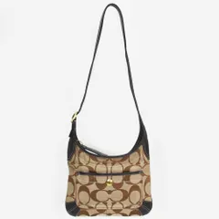 COACH コーチ 肩掛け 斜め掛け クロスボディ エルゴ ショルダーバッグ シグネチャー キャンバス レザー ベージュ ブラウン F10768