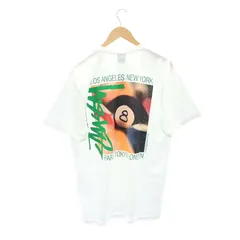 ステューシー STUSSY Billiards Tee 半袖Tシャツ ロゴプリント コットン M 白 ホワイト 1904890 /HS ■GY19のサムネイル