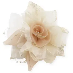 本物薔薇のツボミ❤フラワーの手染めビーズのヘアゴム♡ 本物薔薇のツボミフラワーの手染めビーズのヘアゴム