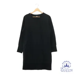 ☆美品☆ muji 無印良品 トップス ワンピース ゆったり おしゃれ シンプル 長袖 ひざ丈 レディース 大きいサイズ ネイビー L 901-11983 送料無料 古着