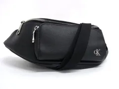 ■新品■未使用■ Calvin Klein カルバンクライン レザー ウエストポーチ ウエストバッグ ボディバッグ メンズ ブラック系 AU9789 のサムネイル