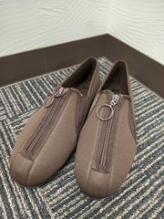 【在庫処分】介護用シューズ　ケイ・ホスピア　【屋外用】　24.5cm　4E　ラ・フィットファスナー　＃茶