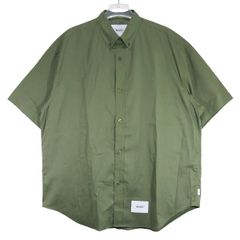 WTAPS ダブルタップス 25SS BD 02/SS/CTPL.RIPSTOP.COOLMAX 251TQDT-SHM06 ボタンダウン ショートスリーブ シャツ コットンポリエステル リップストップ クールマックス オリーブドラブ サイズ03(L) jun