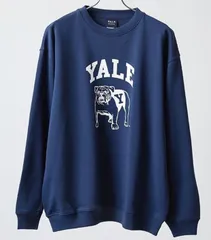 カレッジプリント 8.8oz スウェット クルーネック YALE(イェール)/UNIVERSITY イエール大学 バックプリント NAVY