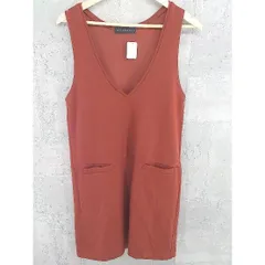 ◇ green label relaxing UNITED ARROWS ノースリーブ 膝丈 ワンピース ジャンパースカート オレンジ レディース  【中古】 【1002798090729】