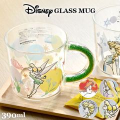 디즈니 글라스 컵 비즈들이 머그컵 Disney 유리 머그 유리 컵 내열 390ml 아리엘 라푼젤 엘사 팅커벨 아나와 눈의 여왕 탑 위의 라푼젤 피터팬 리틀머
