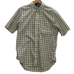 NAUTICA/ノーティカ CLASSIC FIT チェック柄 チェックシャツ 半袖 シャツ ボタンダウン ワンポイントロゴ刺繡 メンズ イエロー/ブルー