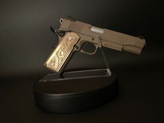 龍虎銃把1911　真鍮製グリップ　 ガバメント　左右2個１set　日本製