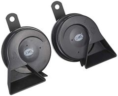 HELLA/ヘラー社製 ブラック ツイン トーン (スネイル タイプ) ホーン Black Twin tone Horn マット ブラック 高音+低音 2pセット 車検対応