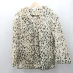 ◇ ⊇ BROWNY STANDARD 豹柄 レオパード フェイクファー 長袖 コート サイズF ベージュ ブラック レディース E  【1503310009361】