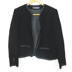 ジバンシィ GIVENCHY ベロア ジャケット 前開き パイピング 12 ブラック ヴィンテージ 2sa5998のサムネイル