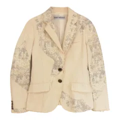 ISSEY MIYAKE イッセイミヤケ IM53FD525 パッチワーク 切替 カットオフ フラワーボタン テーラード ジャケット オフホワイト系 2【中古】のサムネイル